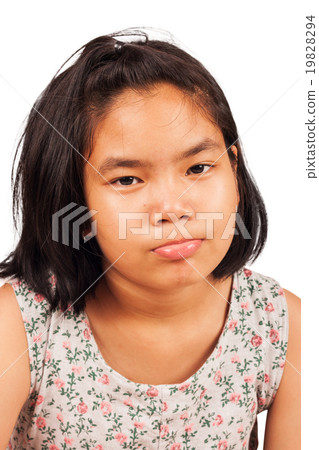 portrait cute girl sad and morose portrait cute girl sad and morose 19828294