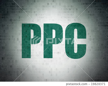 Marketing concept: PPC on Digital Paper background Marketing concept: PPC on Digital Paper background 19828371