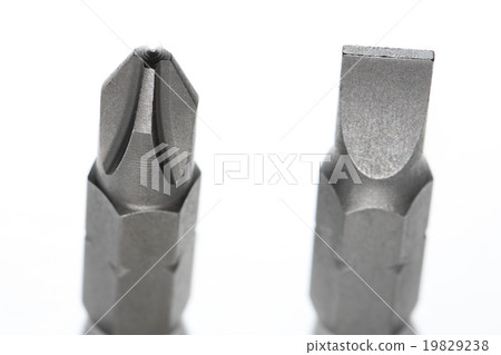 screwdriver bit on white background 19829238
