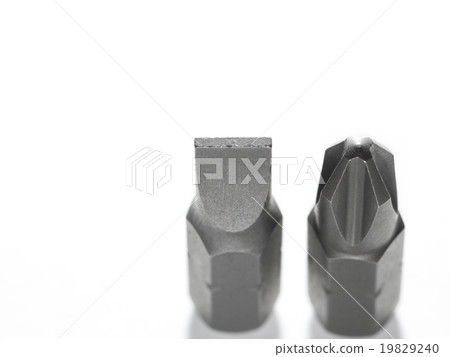 screwdriver bits on white 19829240