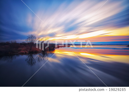 twilight at lake 19829285