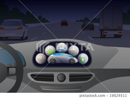 Automotive control panel interface vector illustration 19829311