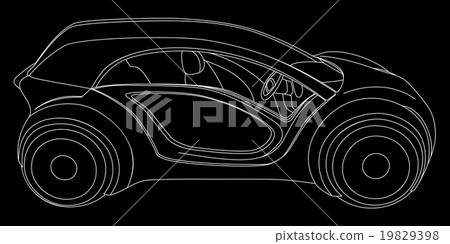 Concept car line drawing illustration - Stock Illustration [19829398 ...