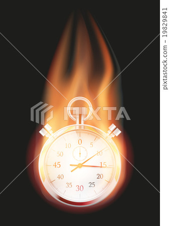 Stopwatch with flame Stopwatch with flame 19829841