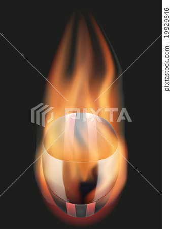 Race helmet with flame 19829846