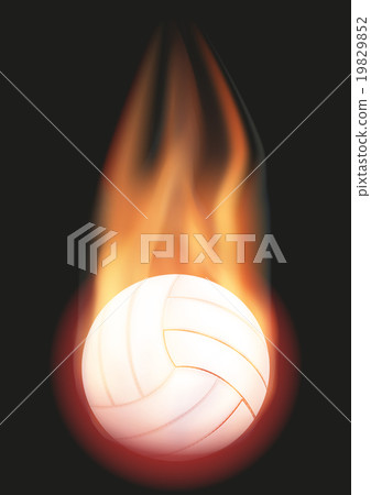 Volleyball ball with flame Volleyball ball with flame 19829852