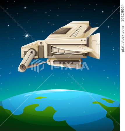 Spaceship flying over the world Spaceship flying over the world 19829964