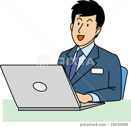 20歲的商人笑著工作 19830099