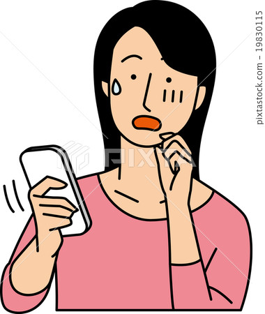 A woman in her twenties looking at a smartphone 19830115