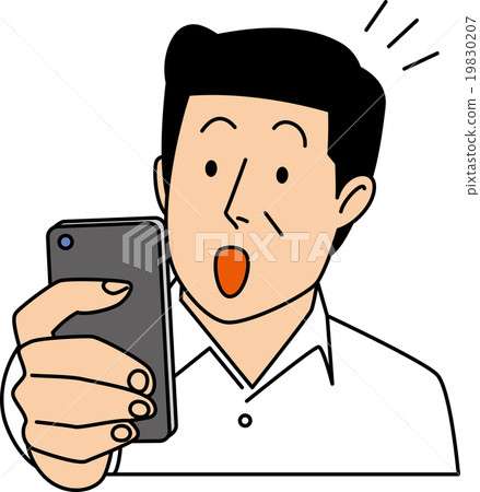 A businessman in his 50s surprised to see a smartphone 19830207