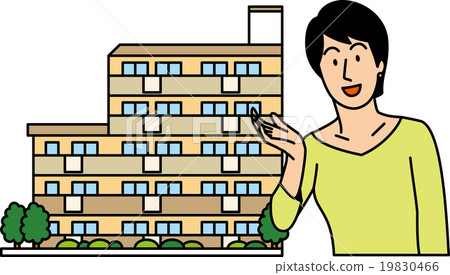 A woman in her 30's to guide with an apartment 19830466