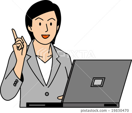30's business woman showing points 19830470