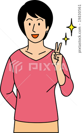 People in twenties who peace sign 19830561