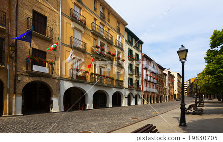 Day view of street in Estella-Lizarra. Navarre 19830705