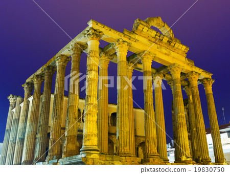Closeup of ancient temple in evening Closeup of ancient temple in evening 19830750