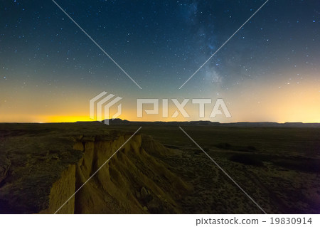 desert landscape in night. Navarra 19830914