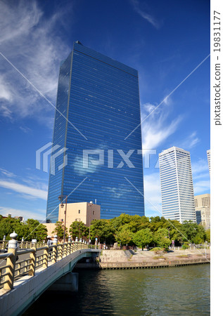 Blue sky and crystal building 19831177