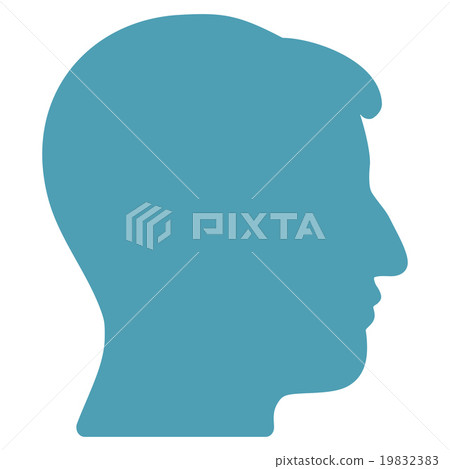 Man Head Flat Icon Man Head Flat Icon 19832383