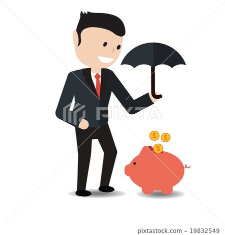 Businessman holding an umbrella. Businessman holding an umbrella. 19832549
