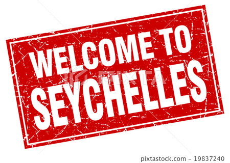 Seychelles red square grunge welcome to stamp Seychelles red square grunge welcome to stamp 19837240