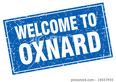 Oxnard blue square grunge welcome to stamp 19837450