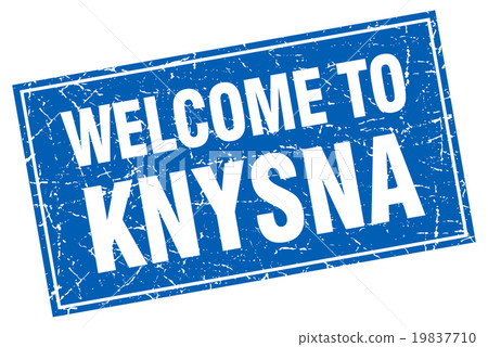 Knysna blue square grunge welcome to stamp 19837710