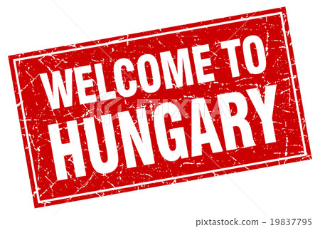 Hungary red square grunge welcome to stamp Hungary red square grunge welcome to stamp 19837795