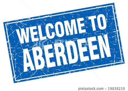 Aberdeen blue square grunge welcome to stamp 19838210