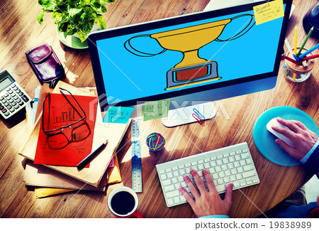 Motivation Trophy Success Winning Reward Prize Concept Motivation Trophy Success Winning Reward Prize Concept 19838989