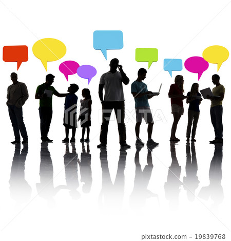 图库照片: interaction people social networking technology