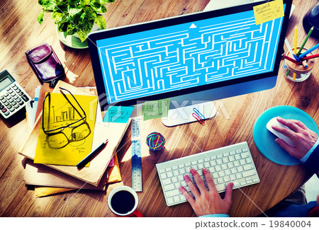 Maze Strategy Success Solution Determination Direction Concept 19840004