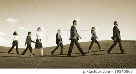 Business People Walking Outdoors the Way Forward Concept Business People Walking Outdoors the Way Forward Concept 19840862