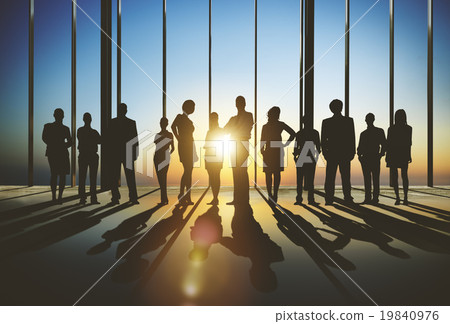 Confident Silhouette Of Business People Team Concept Confident Silhouette Of Business People Team Concept 19840976