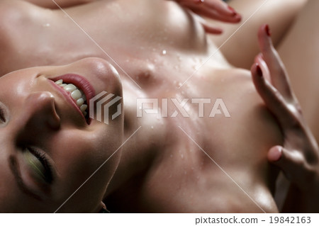 Close-up face of happy woman after she got orgasm 19842163