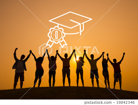 Academic Graduation Hat Successful Education Concept Academic Graduation Hat Successful Education Concept 19842346