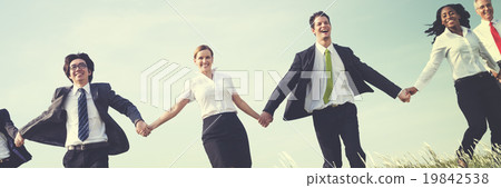 Business People Running Outdoors Nature Concept 19842538