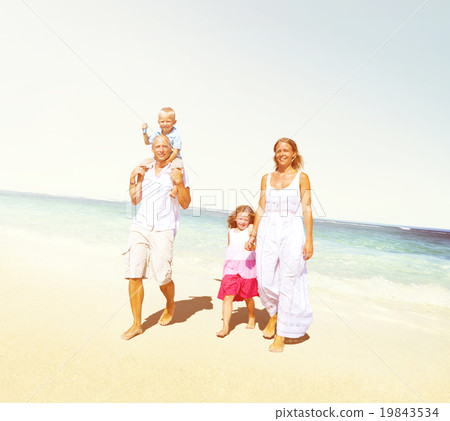 Family Beach Enjoyment Holiday Summer Concept 19843534