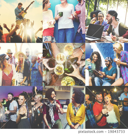 Community Technology Digital Device Together Concept 19843733