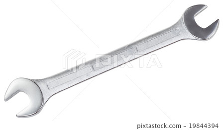 steel open-ended spanner isolated on white 19844394