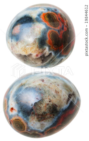 two Ocean (Orbicular) jasper gemstones isolated two Ocean (Orbicular) jasper gemstones isolated 19844612