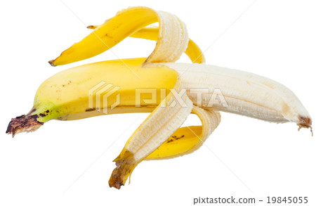 peeled yellow banana isolated on white peeled yellow banana isolated on white 19845055