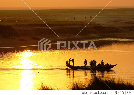 Fishing boat silhouette Fishing boat silhouette 19845129