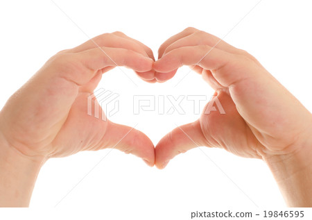 Children's hands show signs of heart 19846595
