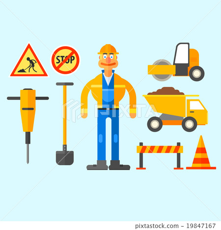Road Repair Work. Vector Illustration Road Repair Work. Vector Illustration 19847167