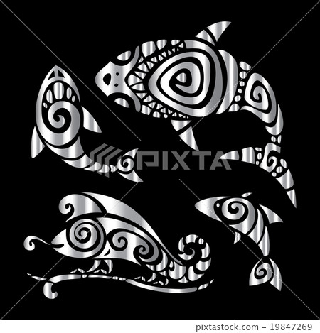 Lizards. Polynesian tattoo style.  19847269