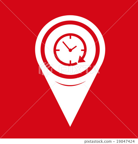 24 Hour Clock Map Map Pin Pointer 24 Hour Clock Icon - Stock Illustration [19847424] - Pixta