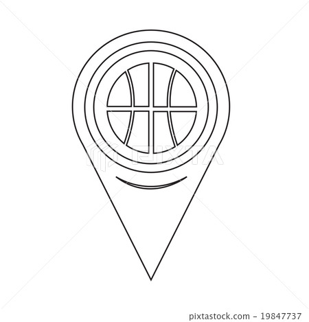 插图素材: map pin pointer basketball icon