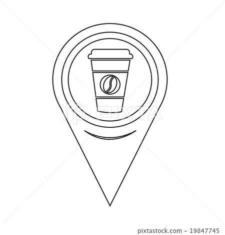 插图素材: map pin pointer coffee cup icon