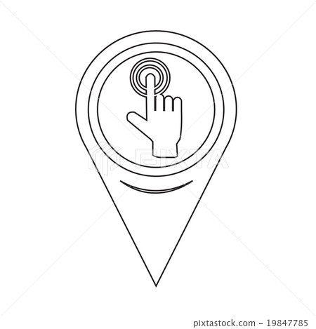 插图素材: map pin pointer hand click icon