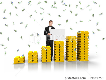 Businessman holding blank poster 19849753